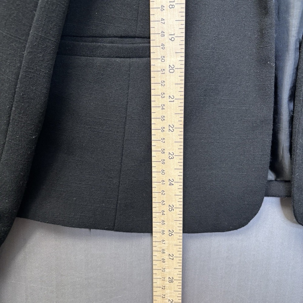 Sag Harbor Officecore Blazer Womens 16 Black Open Front Workwear Minimalist - Picture 4 of 12